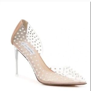 Steve Madden Studded Tolima Heels sz 11 Clear Ecru High Heel